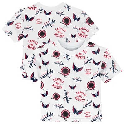 Washington Capitals Outerstuff Toddler Run Down Allover Print T-Shirt - White