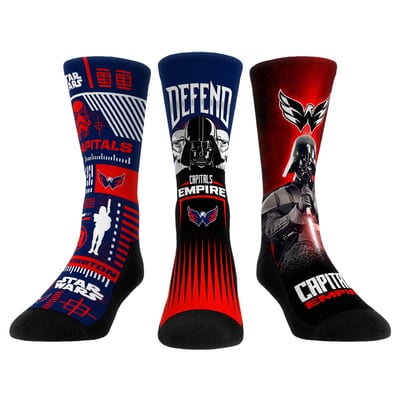  Washington Capitals Rock Em Unisex Star Wars Three-Pack Crew Socks Set - Red