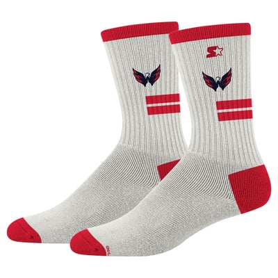  Washington Capitals Starter Unisex Premiere Cushioned Crew Socks - Cream
