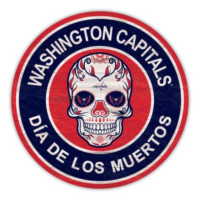 Washington Capitals 12" Sugar Skull Circle Sign