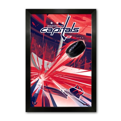Washington Capitals 27" x 39" Framed Hockey Puck Blast Art Print
