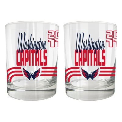 Washington Capitals Two-Piece 12oz. Heritage Rocks Glass Set