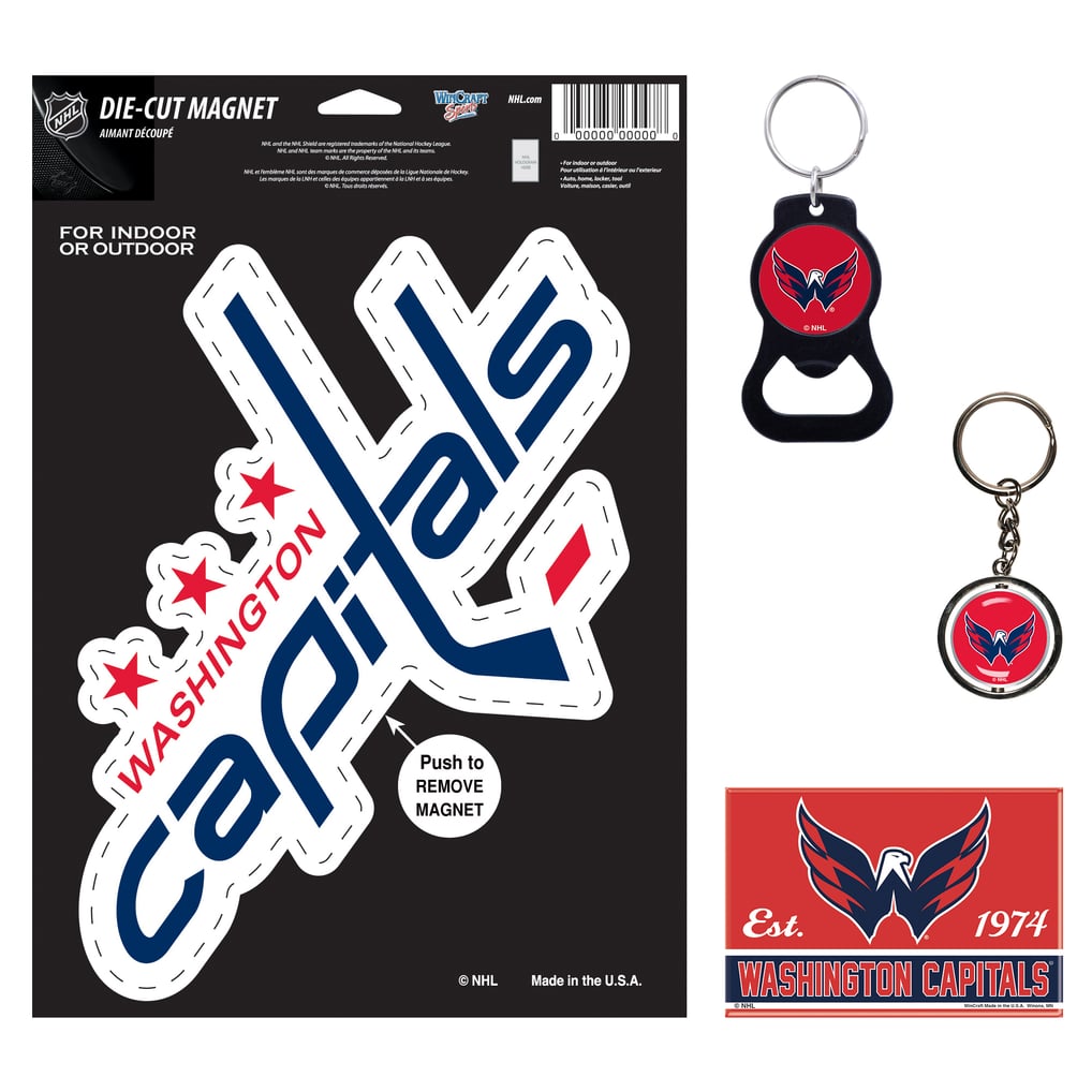 Washington Capitals WinCraft 4-Pack Key Rings and Magnets Set