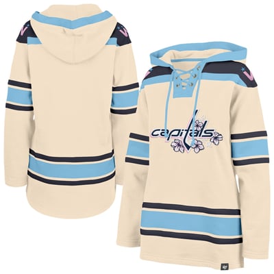  Washington Capitals '47 Women's Superior Lacer Pullover Hoodie - Cream