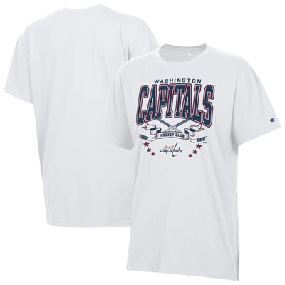 Washington Capitals Champion Women's  Crossing Sticks Oversized T-Shirt - White