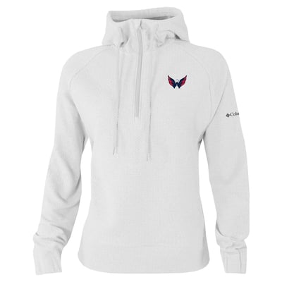 Washington Capitals Columbia Women's Half-Zip Swingcraft Tri-Blend Hoodie - White

