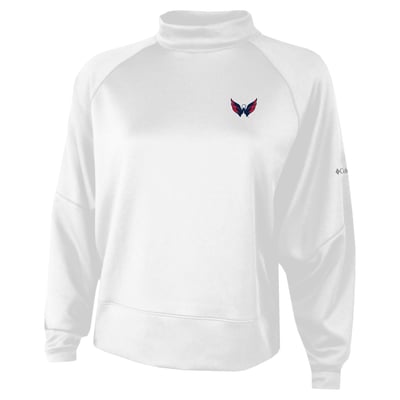  Washington Capitals Columbia Women's Par Performance Mock Neck Raglan Dolman Sweatshirt - White