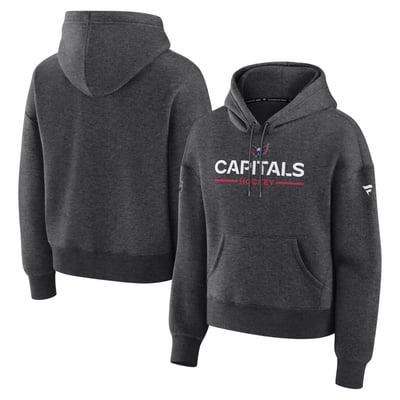 Washington Capitals Fanatics Women's Authentic Pro Primary Pullover Hoodie - Charcoal