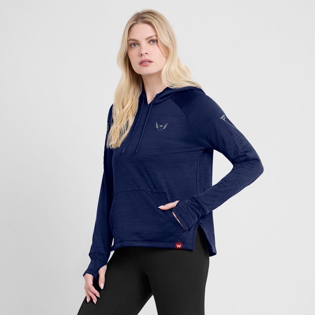  Washington Capitals Fanatics Women's Authentic Pro Pullover Hoodie - Heather Navy