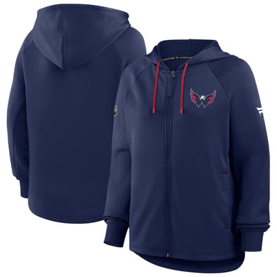 Washington Capitals Fanatics Women's Authentic Pro Rink Raglan Full-Zip Hoodie - Navy