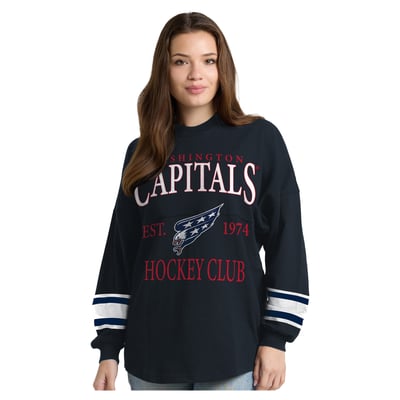  Washington Capitals Fanatics Women's Hockey Club Spirit Jersey Heavyweight Long Sleeve T-Shirt - Navy