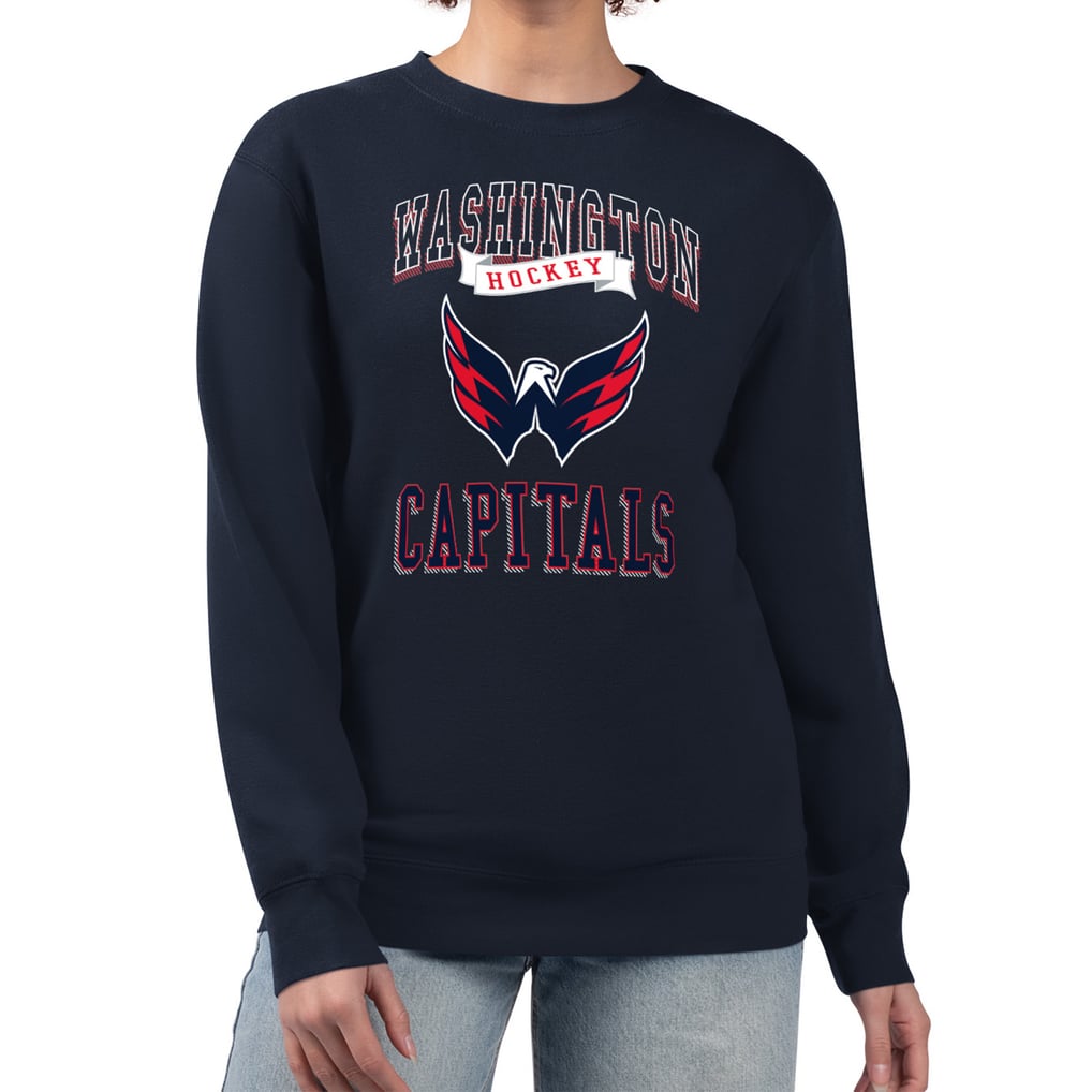 Washington Capitals G-III 4Her by Carl Banks Women's Team Logo Tri-Blend Fleece Pullover Sweatshirt - Navy