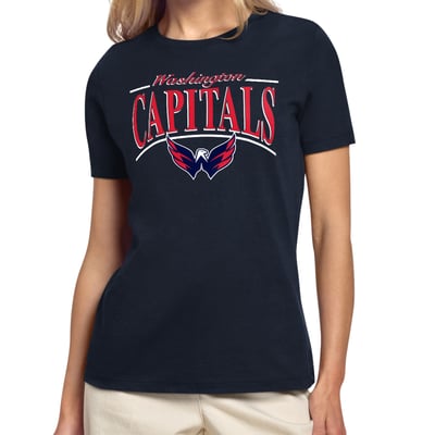 Washington Capitals Starter Women's Arch Stripe T-Shirt - Navy
