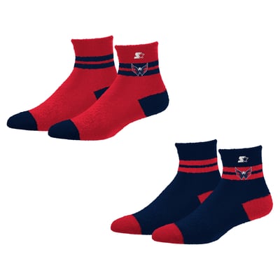 Washington Capitals Starter Women's Cozy Cuff Stripes Quarter-Length Plush Socks