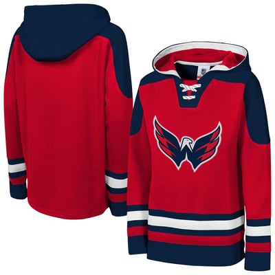 Washington Capitals Outerstuff Youth Ageless Must Have Home Raglan V-Neck Hoodie - Red
