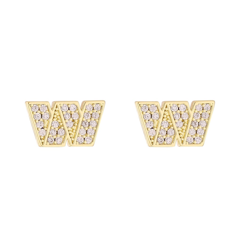 Washington Commanders LUV AJ  Pave Logo Stud Earrings - Gold