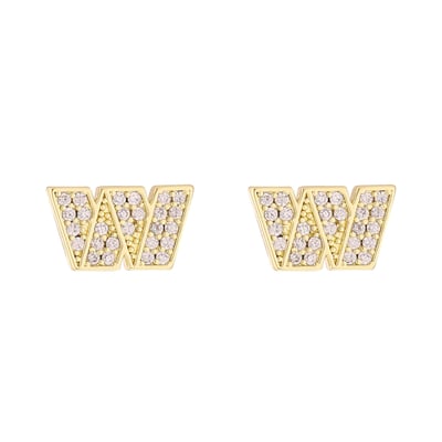  Washington Commanders LUV AJ  Pave Logo Stud Earrings - Gold