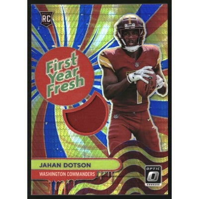 2022 Donruss Optic First Year Fresh Jerseys Blue Hyper #10 Jahan Dotson
