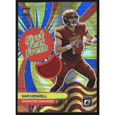 2022 Donruss Optic First Year Fresh Jerseys Blue Hyper #5 Sam Howell