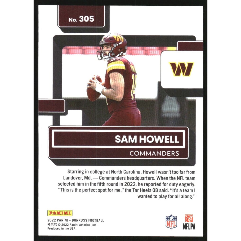 2022 Donruss Press Proof Premium #305 Sam Howell RR