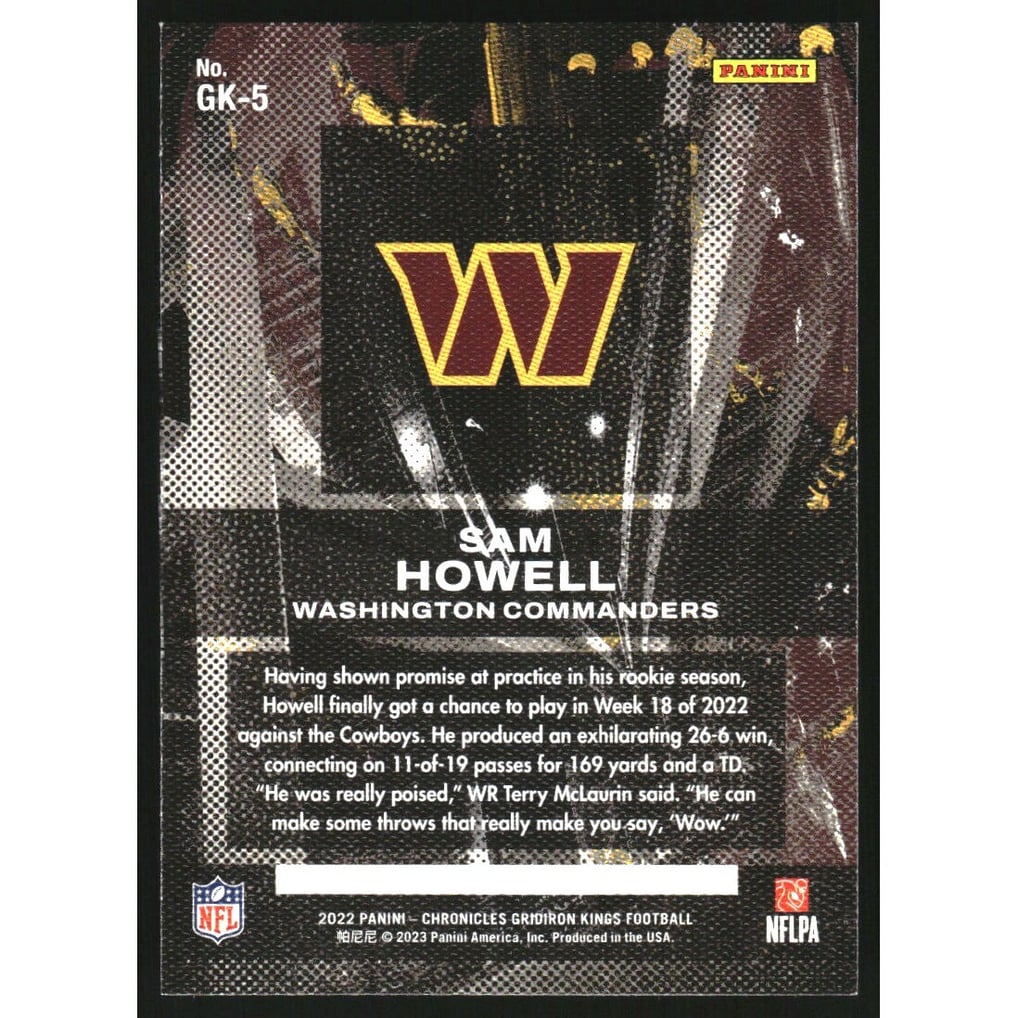 2022 Panini Chronicles Gridiron Kings Pink #5 Sam Howell