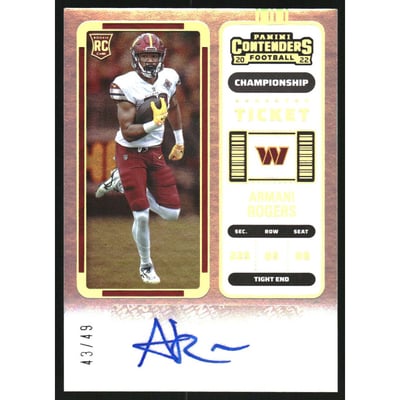 2022 Panini Contenders Championship Ticket #276 Armani Rogers AU