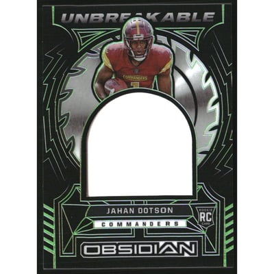 2022 Panini Obsidian Unbreakable Materials Electric Etch Green #14 Jahan Dotson