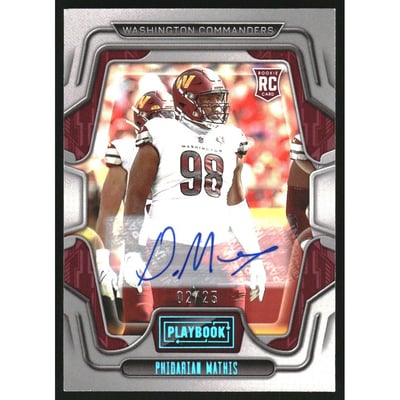 2022 Panini Playbook Rookie Signatures Platinum #197 Phidarian Mathis/25
