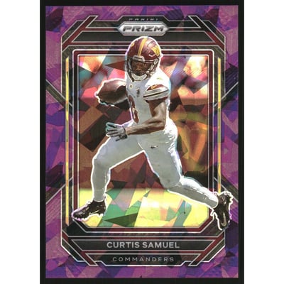 2022 Panini Prizm Prizms Purple Ice #295 Curtis Samuel