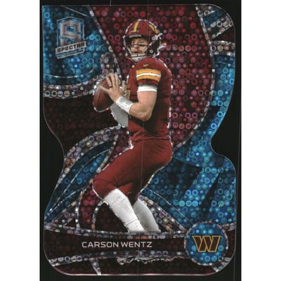2022 Panini Spectra Neon Blue Die Cut #98 Carson Wentz