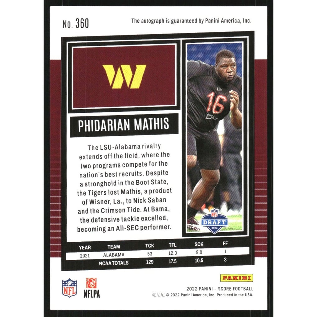 2022 Score Signatures #360 Phidarian Mathis