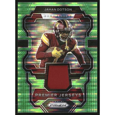2023 Panini Prizm Premier Jerseys Neon Green Pulsar #23 Jahan Dotson