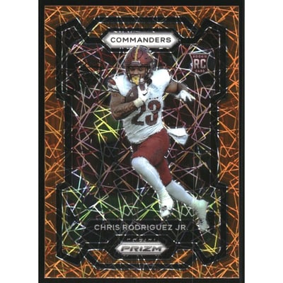 2023 Panini Prizm Prizms Orange Wave #398 Chris Rodriguez Jr.