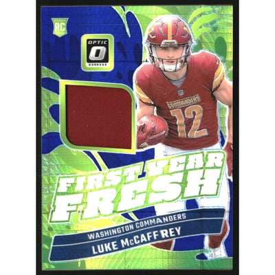 2024 Donruss Optic First Year Fresh Jerseys Blue Hyper #26 Luke McCaffrey