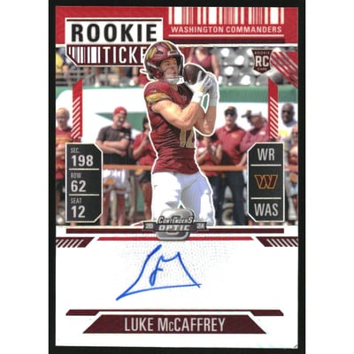 2024 Panini Contenders Optic Red #121 Luke McCaffrey AU