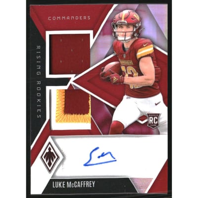 2024 Panini Phoenix Rising Rookies Dual Patch Autographs Red #13 Luke McCaffrey