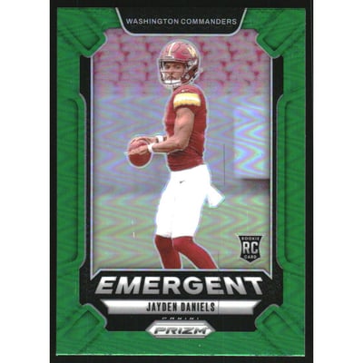 2024 Panini Prizm Emergent Prizms Green #2 Jayden Daniels
