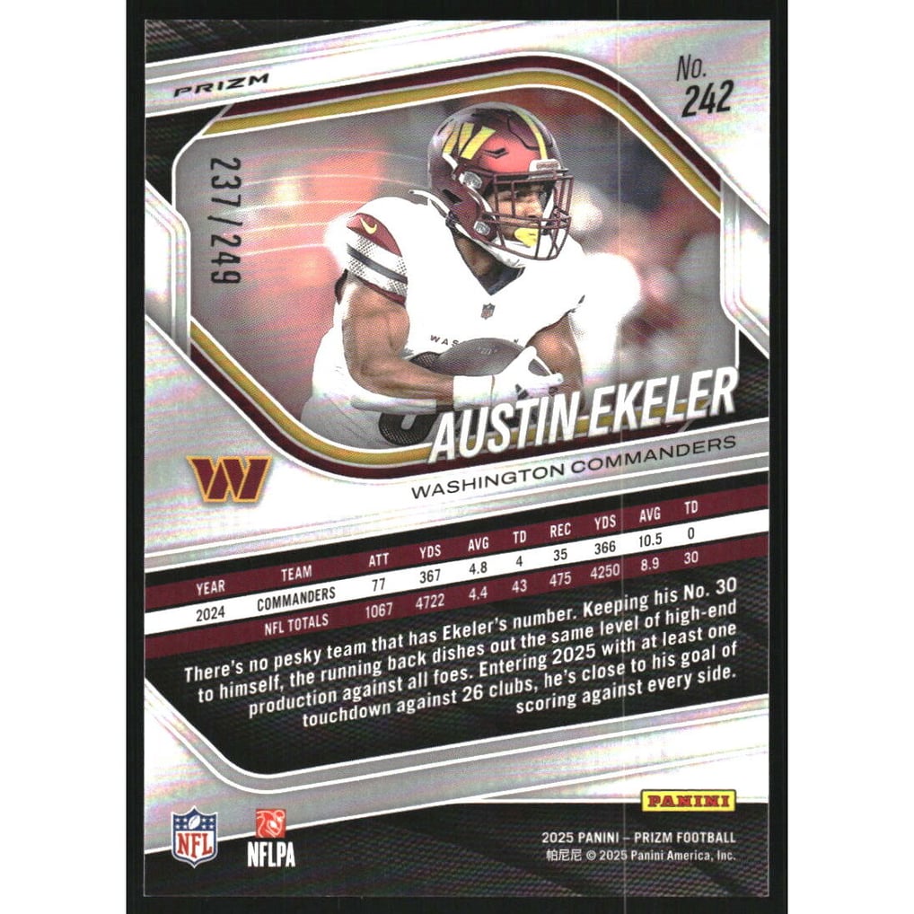 2025 Panini Prizm Prizms Orange #242 Austin Ekeler