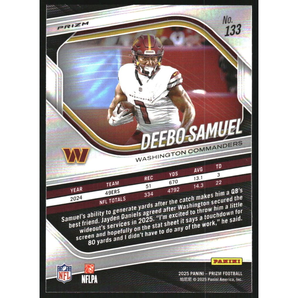 2025 Panini Prizm Prizms Silver #133 Deebo Samuel