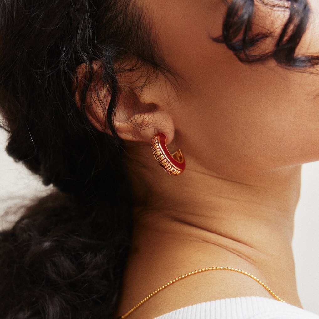 Washington Commanders BaubleBar Puffy Enamel Hoop Earrings
