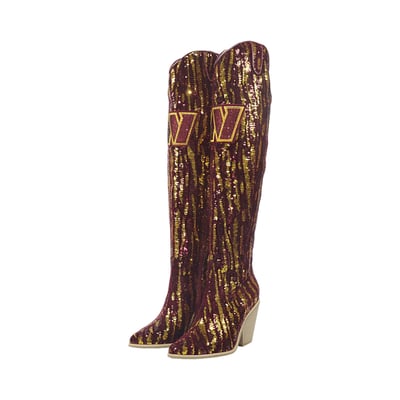  Washington Commanders FABGATING by Cuce Over-the-Knee Two-Tone Sequin Boots