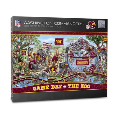 Washington Commanders Fanpoint 10.5" x 28" Game Day at the Zoo 500-Piece Puzzle