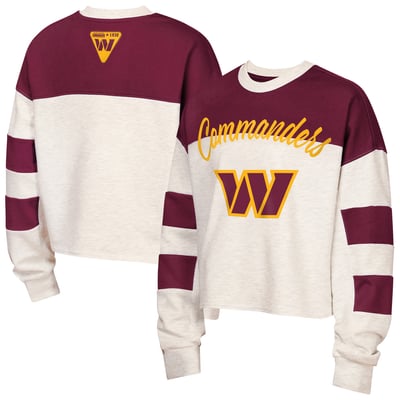 Washington Commanders Outerstuff Girls Youth Dynasty Terry Sweatshirt - Cream/Burgundy