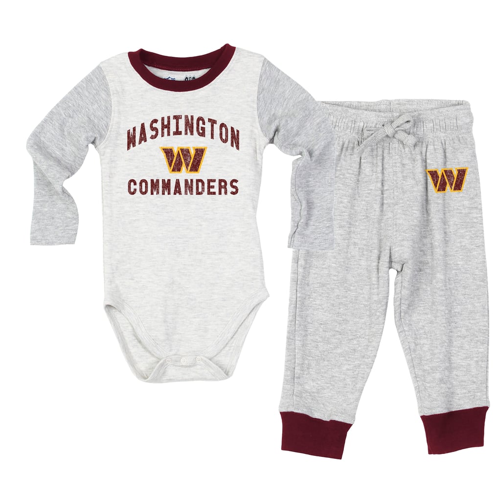  Washington Commanders Wes & Willy Infant Jie Jie Hopper Long Sleeve Bodysuit & Pants Set - Heather Gray