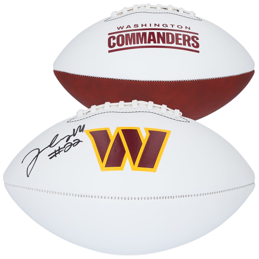 Jacory Croskey-Merritt Washington Commanders Autographed Fanatics Authentic Franklin White Panel Football