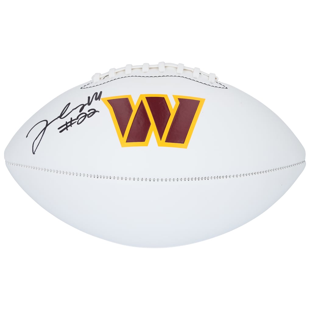 Jacory Croskey-Merritt Washington Commanders Autographed Fanatics Authentic Franklin White Panel Football