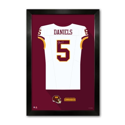 Jayden Daniels Washington Commanders 14" x 20" Framed Jersey Art Print