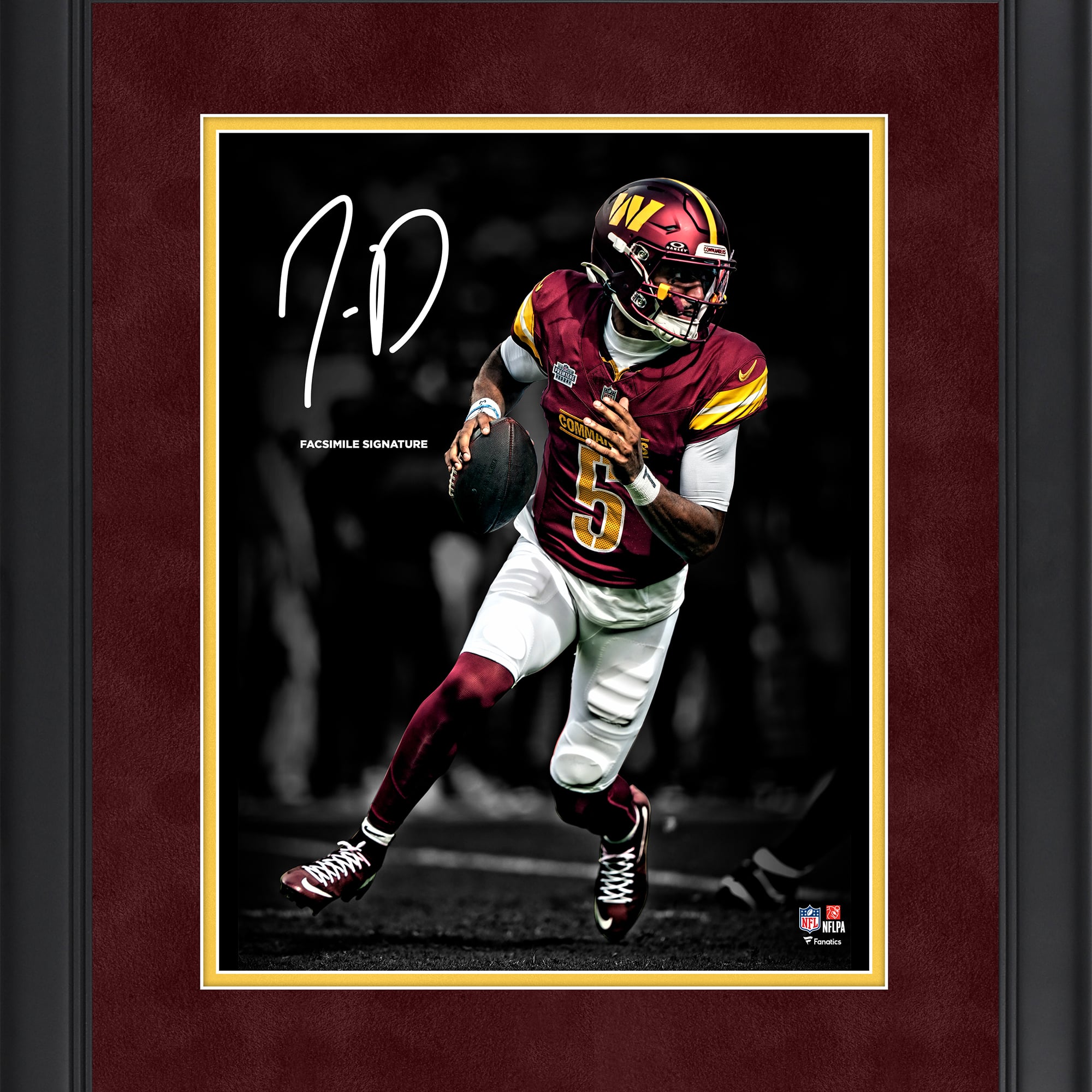 Jayden Daniels Washington Commanders Facsimile Signature Framed 11 