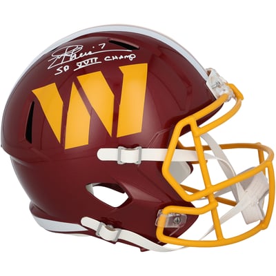 Joe Theismann Washington Commanders Autographed Fanatics Authentic Riddell 2026 Speed Replica Helmet with "SB XVII Champs" Inscription