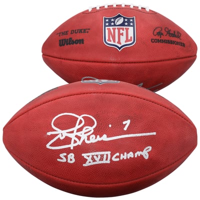 Joe Theismann Washington Commanders Autographed Fanatics Authentic Wilson Duke Full Color Football with "SB XVII Champs" Inscription